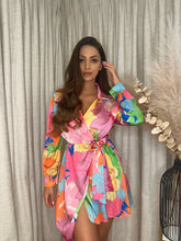 Load image into Gallery viewer, Ayda Bright Multi Floral Wrap Dress