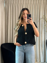 Load image into Gallery viewer, Ivy Chunky Knit Gilet Top - Black
